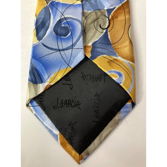 Jerry Garcia 100% Silk Emerging Elephant Abstract Blue Gold Swirl Mens - Picture 3 of 6